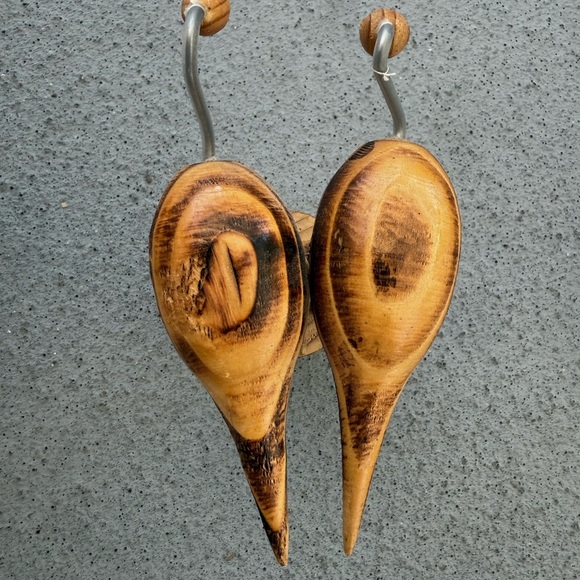 Mid Century Style Crane Family Hand Crafted Wooden Cryptomeria Birds - Picture 3 of 7